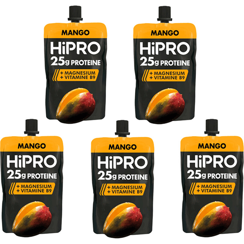 Een afbeelding van HiPRO Protein kwark mango 5-pack