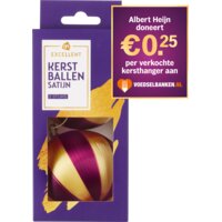 Een afbeelding van AH Excellent Kerstballen satijn paars goud