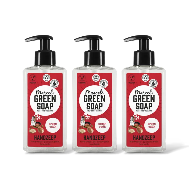 Marcel's Green Soap Handzeep argan & oudh 3pack