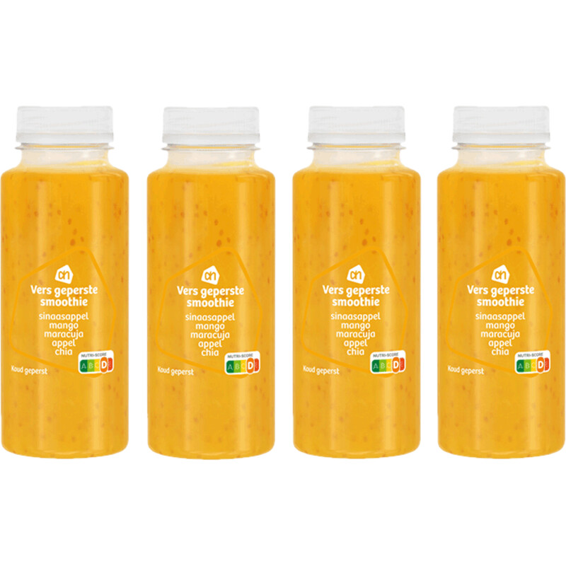 Een afbeelding van AH Verse smoothie sinaasappel mango 4-pack