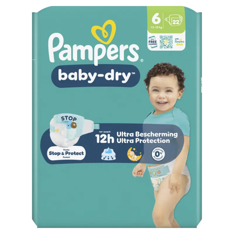 Baby-Dry Maat 6, 22 Luiers