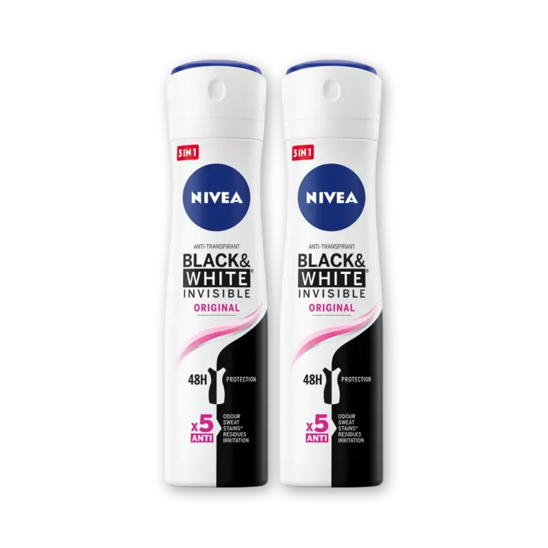 NIVEA Black & white org deodorant spray 2-pack