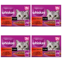 Whiskas 7+ Classic selectie in saus 4-pack