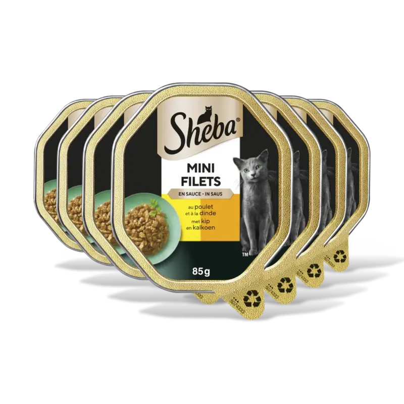 Sheba Mini filets n saus kip & kalkoen 7-pack