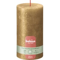 Een afbeelding van Bolsius Rustieke kaars shimmer goud 13cm