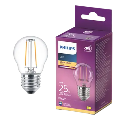 pdp-image-Philips Led fil kogel helder E27 25W