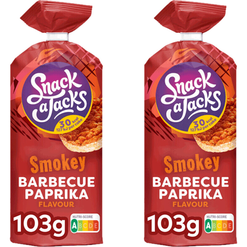 Een afbeelding van Snack a Jacks Smokey BBQ Paprika 2-pack