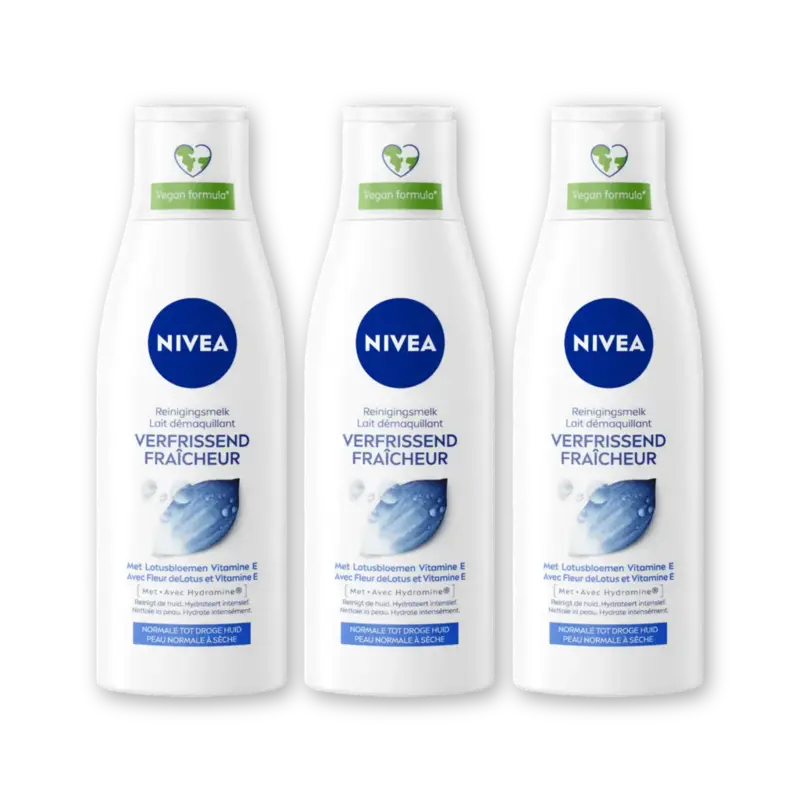NIVEA Verfrissende reinigingsmelk vit E 3-pack