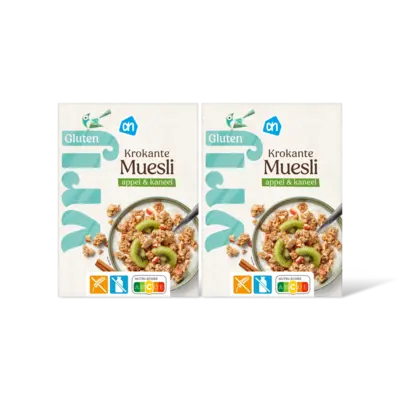 pdp-image-AH Glutenvrij Krokante muesli appel kaneel 2-pack