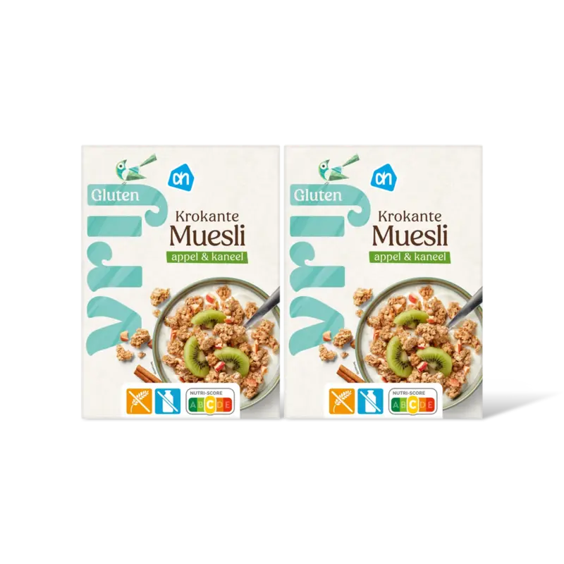 AH Glutenvrij Krokante muesli appel kaneel 2-pack