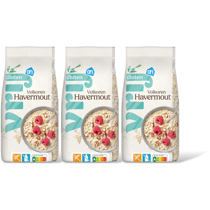 AH Glutenvrij Volkoren havermout 3-pack