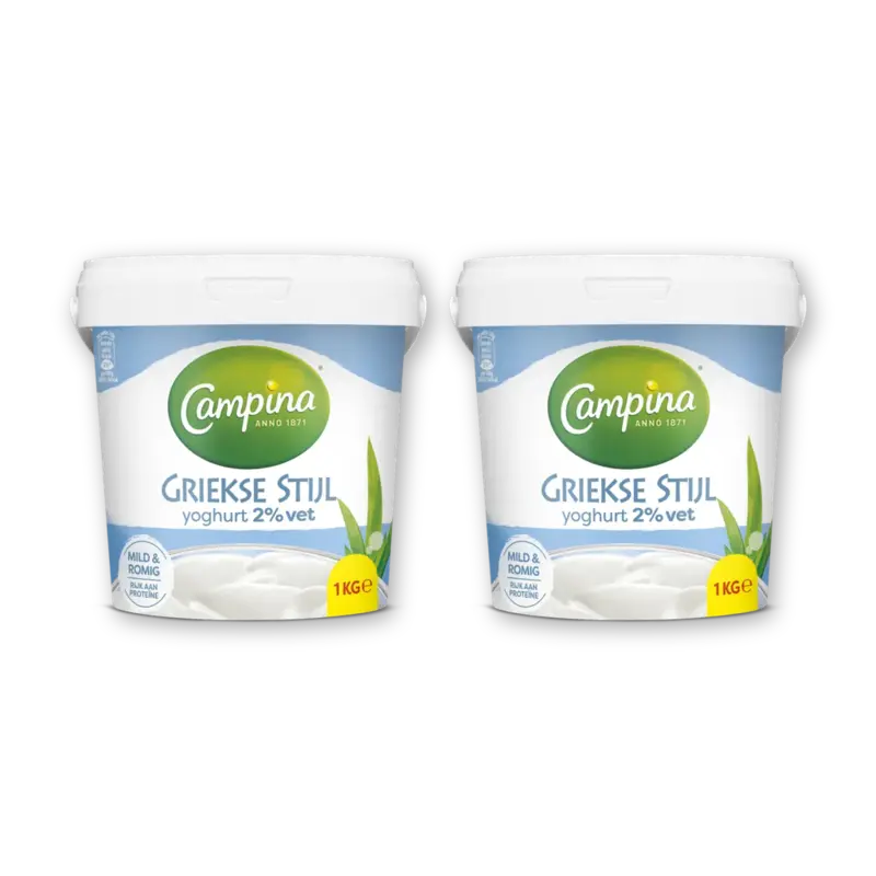 Campina Yoghurt Griekse stijl 2% 2-pack