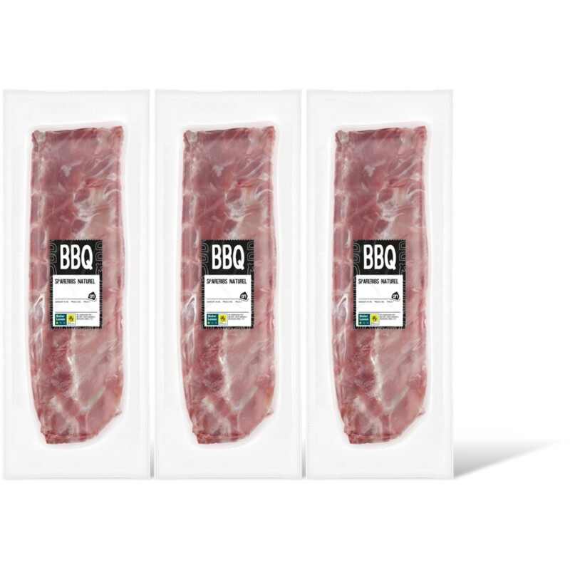 AH BBQ spareribs naturel 3-pack
