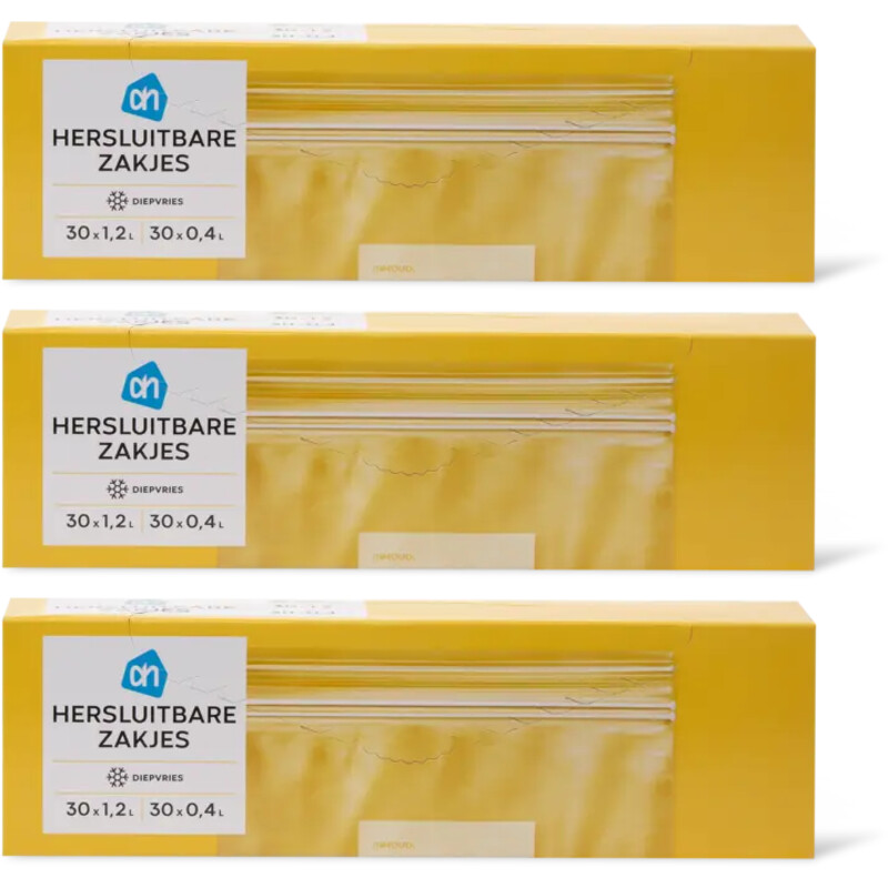 AH Hersluitbare zakjes 0.4L + 1.2L 3-pack