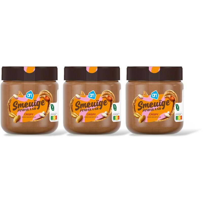 AH Smeuige pindakaas crispy 3-pack