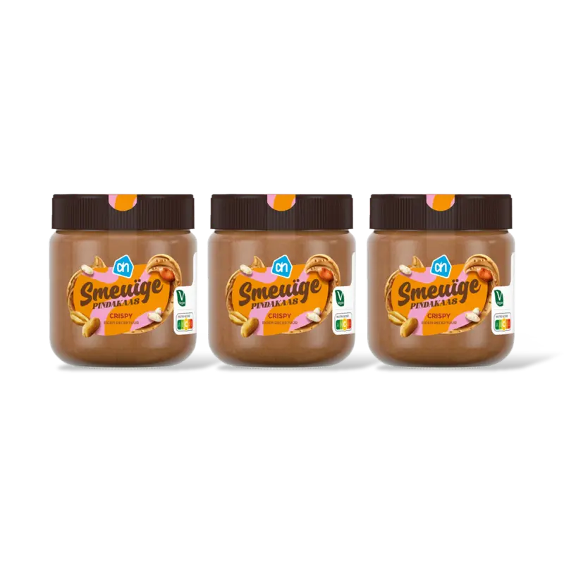 AH Smeuige pindakaas crispy 3-pack
