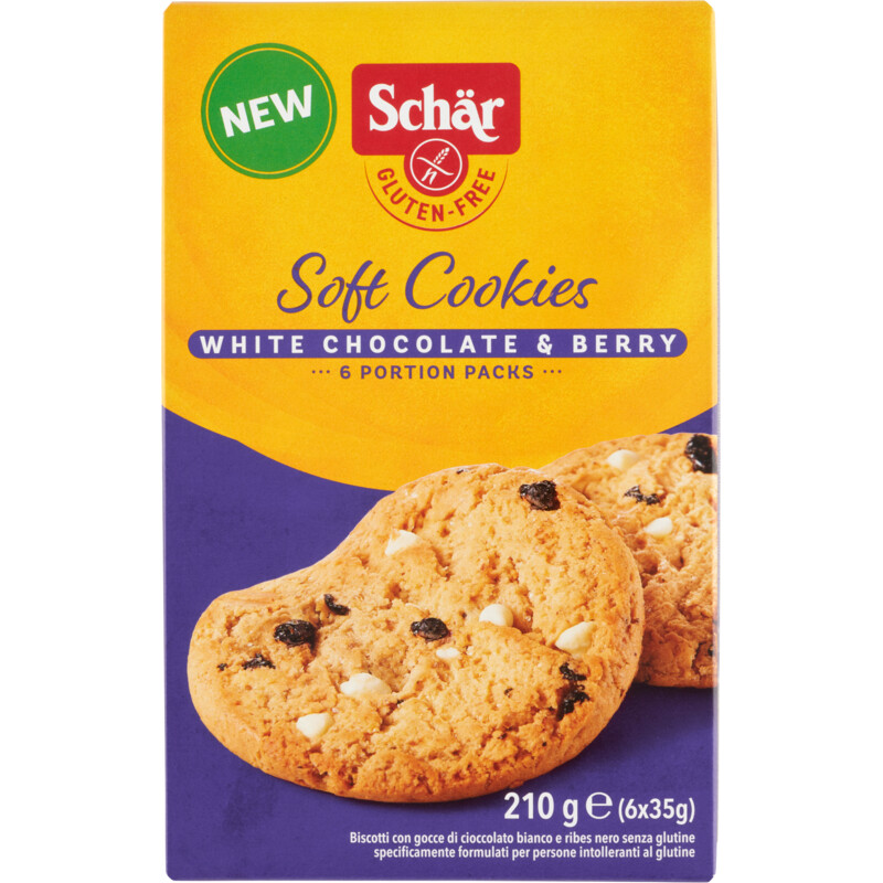 Een afbeelding van Schär Soft cookies white chocolate & berry