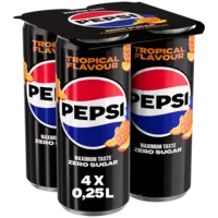 Pepsi Tropical flavour zero sugar 4-pack