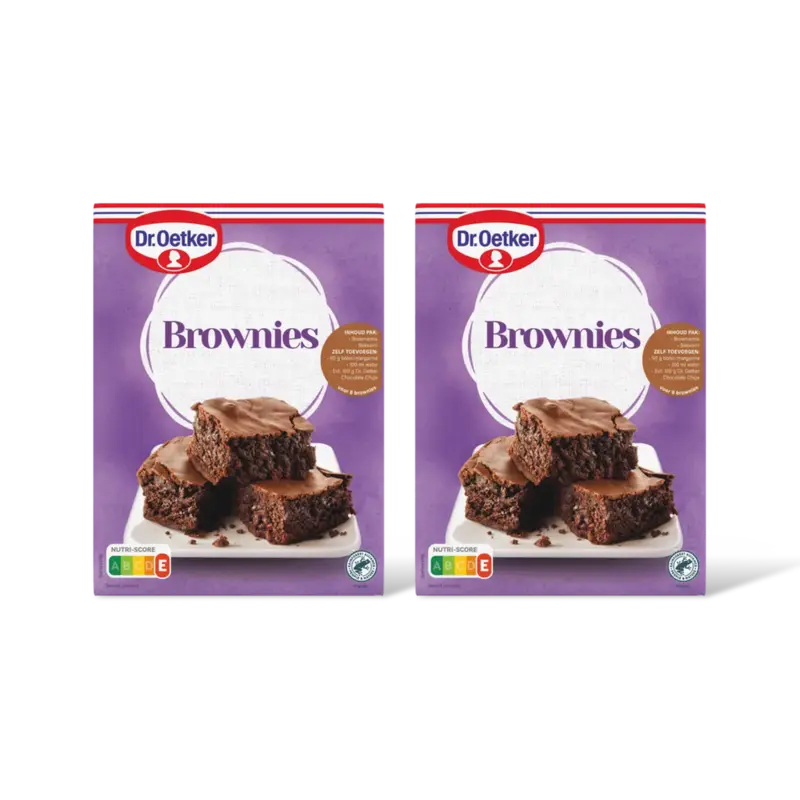 Dr. Oetker Mix voor brownies choco 2-pack