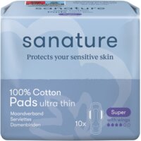 Een afbeelding van Sanature Katoenen maandverband super