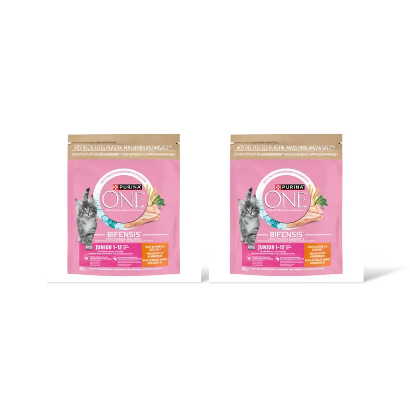Purina ONE Junior 1-12 maanden rijk aan kip 2-pack