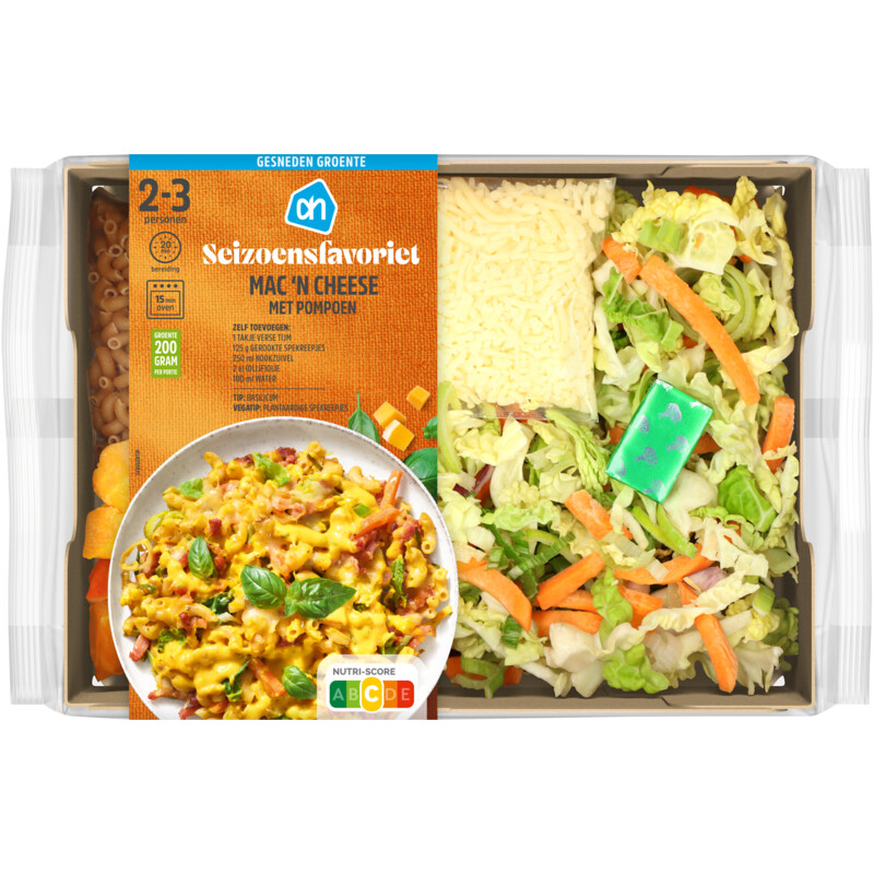Een afbeelding van AH Gesneden verspakket mac'n cheese pompoen