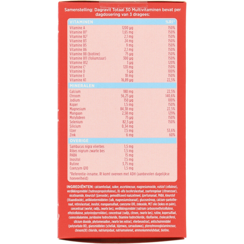 Een afbeelding van Dagravit Totaal 30 multivitaminen en mineralen