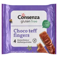 Consenza Choco teff fingers glutenvrij