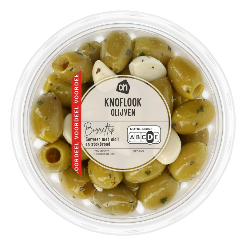 AH Groene olijven met knoflook