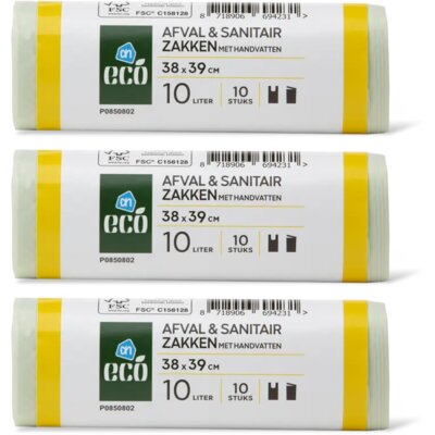 pdp-image-AH Eco Afval en sanitairzakken 10 liter 3-pack