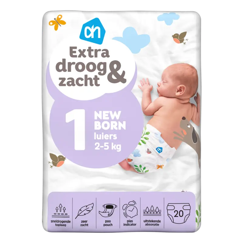 Extra droog en zacht luiers maat 1