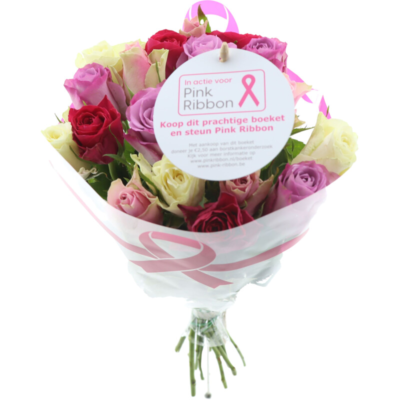 Een afbeelding van AH Pink ribbon rozenmix 7,49