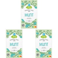 Een afbeelding van AH Biologisch Groene thee munt 3-pack