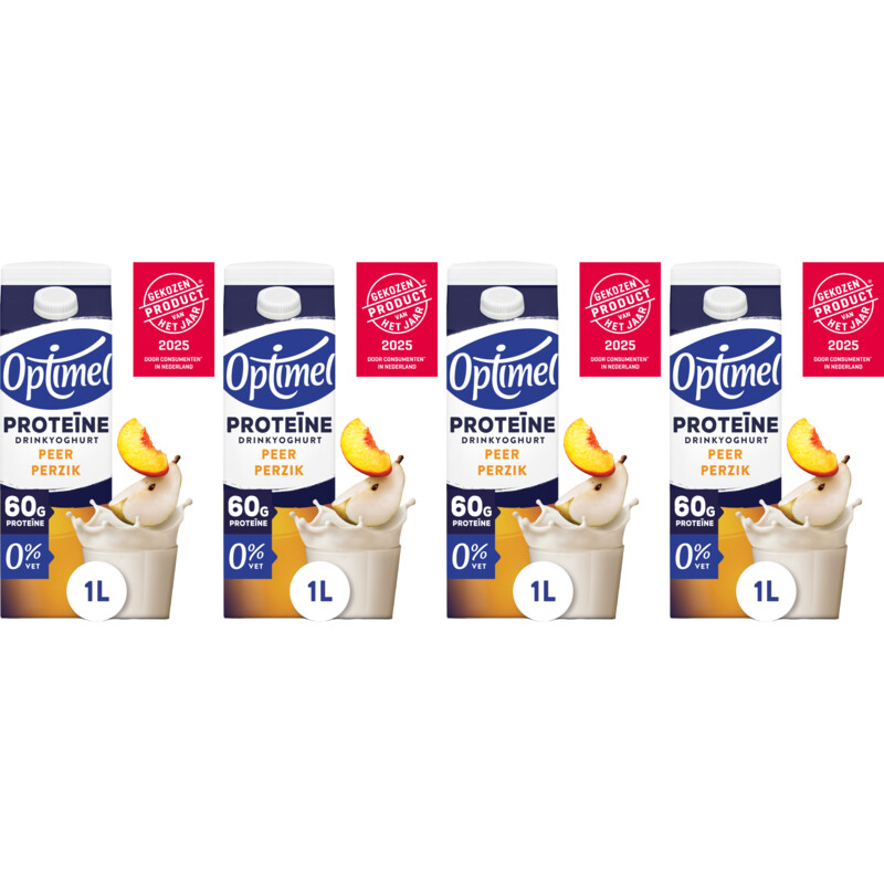 Optimel proteine drinkyoghurt perzik peer 4-pack