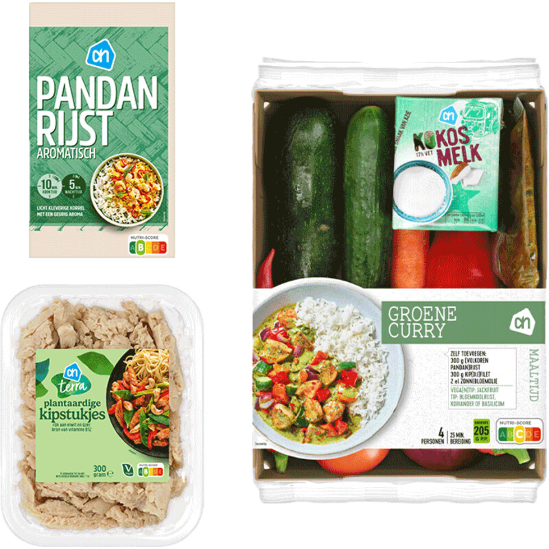 Een afbeelding van AH Vega Thaise Groene Curry Verspakket