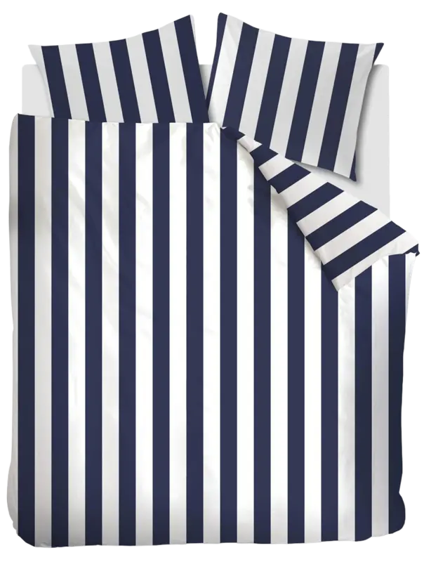 2-persoons dekbedovertrek streep blauw