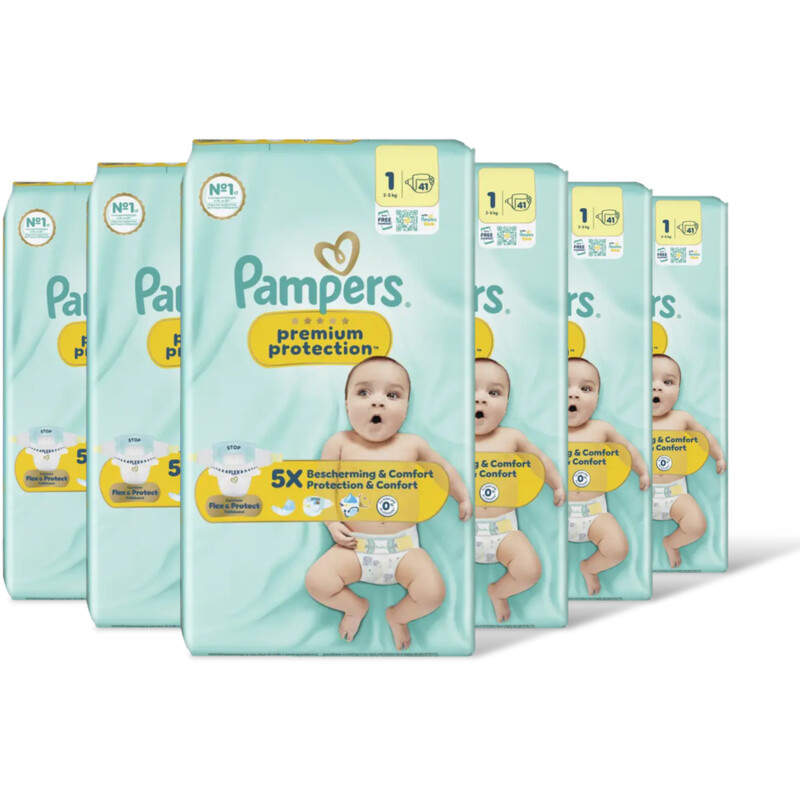 Pampers Premium protection luiers maat 1 6-pack