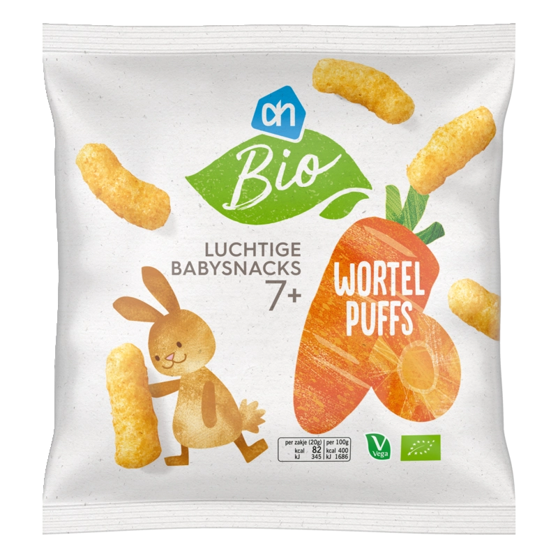 Luchtige babysnacks wortel puffs 7m+