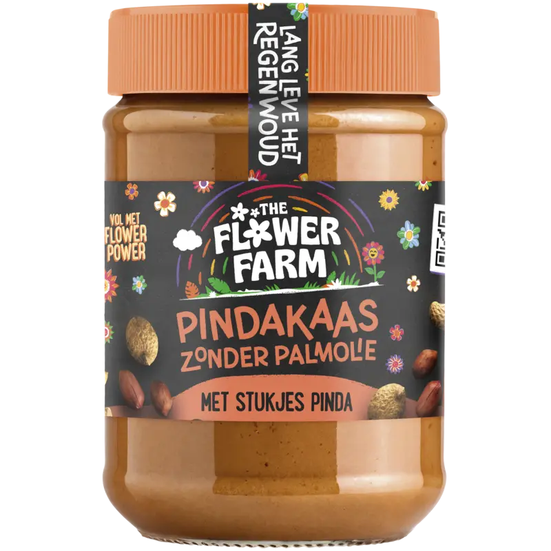 Pindakaas zonder palmolie met stukjes