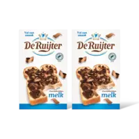 De Ruijter Chocolade vlokken melk 2-pack