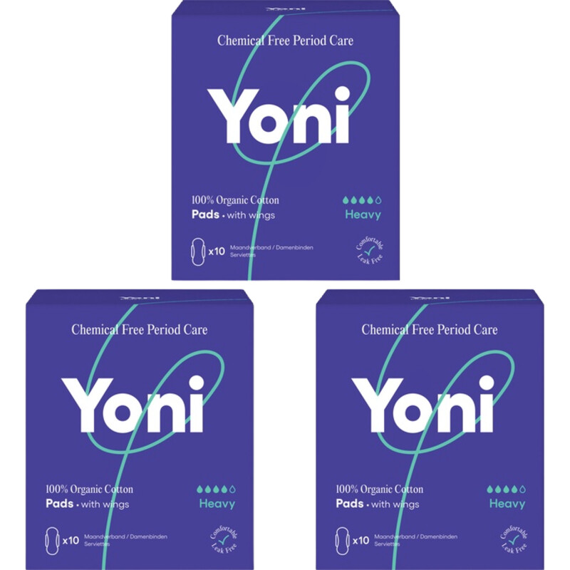 Een afbeelding van Yoni Maandverband Heavy bio 3-pack