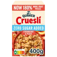 Quaker Zero sugar added strawberry & peach