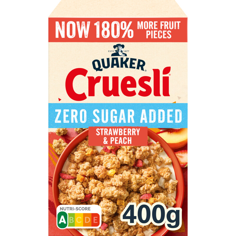 Quaker Zero sugar added strawberry & peach