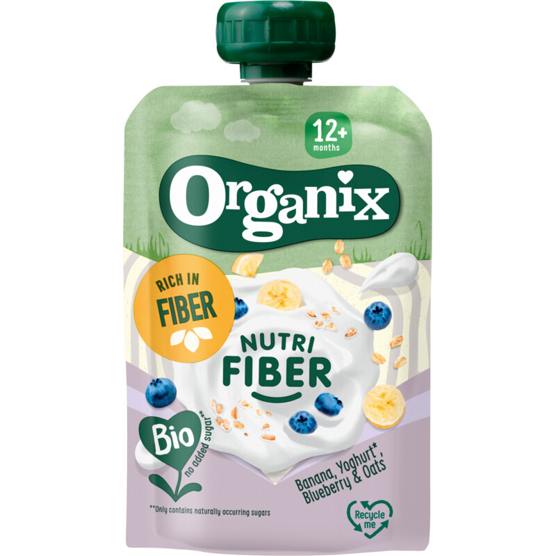 Een afbeelding van Organix Nutri fiber banana, yoghurt & oats 12m+
