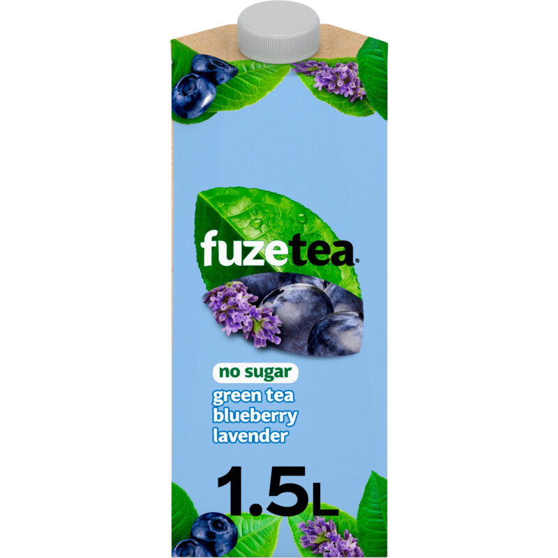 Een afbeelding van Fuze Tea Green tea blueberry lavender no sugar