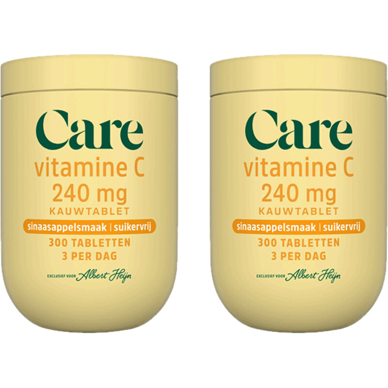 Een afbeelding van Care Vitamine C kauwtablet sinaasappel 2-pack