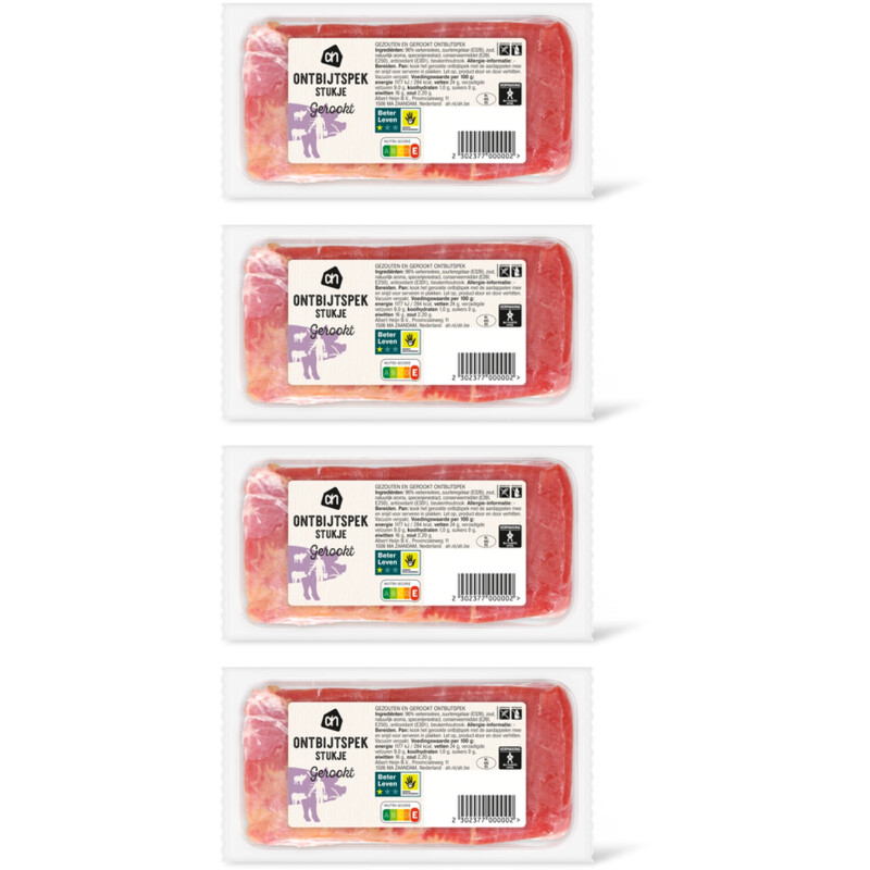 AH Gerookt ontbijtspek stukje 4-pack