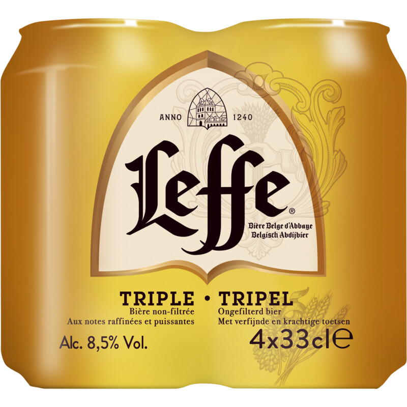 Een afbeelding van Leffe Tripel abdijbier 4-pack