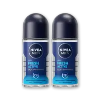 NIVEA Men fresh active deodorant roller 2-pack