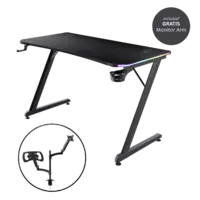 Trust Gxt709 luminus rgb desk + monitor arm